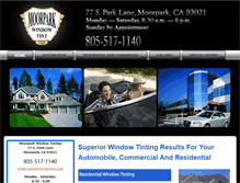 Tablet Screenshot of moorparkwindowtint.com